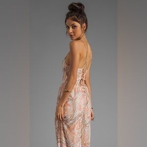 Lovers + Friends revolve caliente lace up back wide leg jumpsuit small